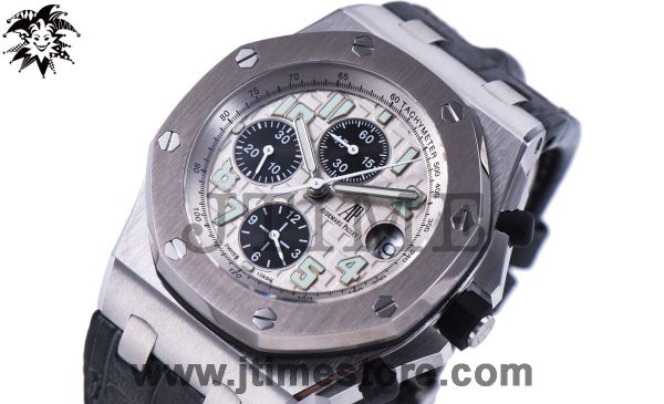 Royal Oak Offshore 42mm "Cyclops" Sincere Titanium JF 1:1 Best Edition on Gray Leather Strap A7750