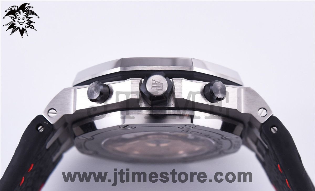 Royal Oak Offshore Chrono 42mm 2014 Black Themes JF 1:1 Best Edition on Black Leather Strap A3126 w/ Cyclops V2 - Image 5