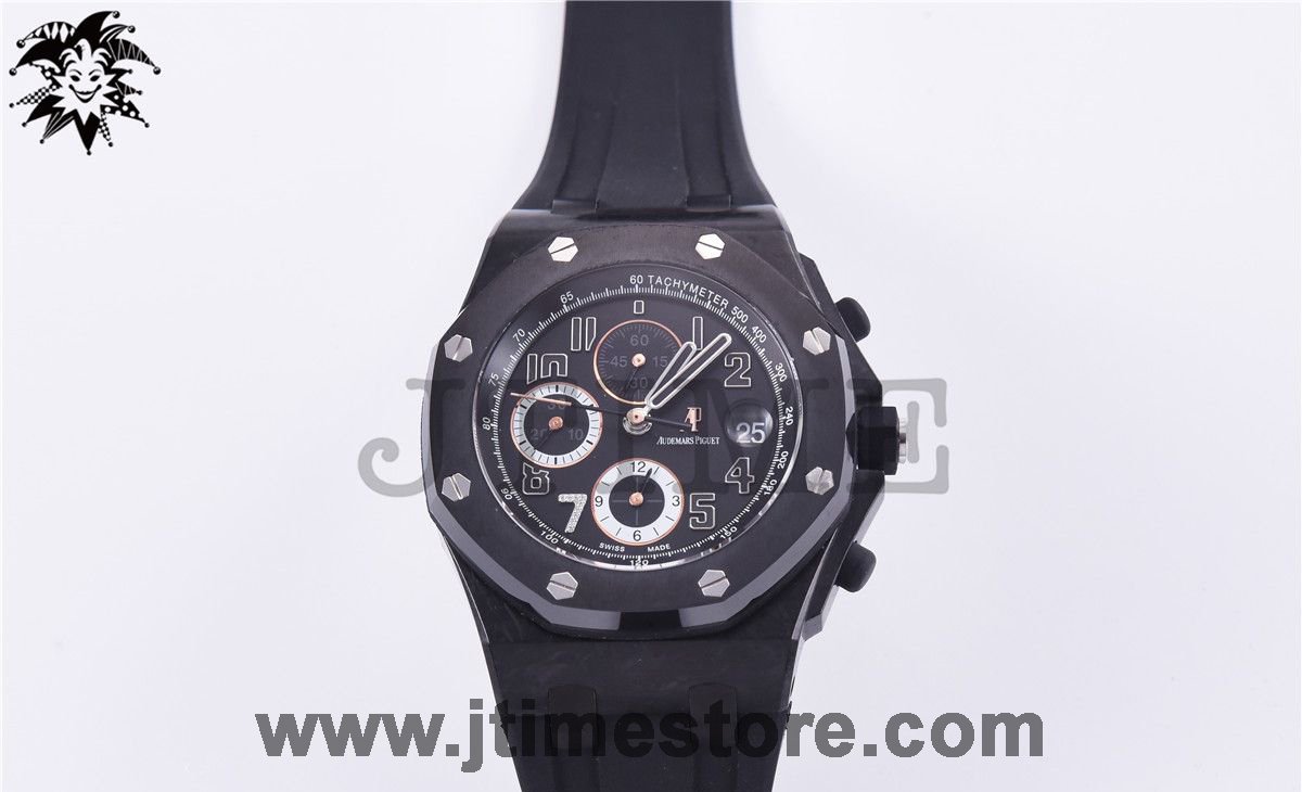 Royal Oak Offshore 26205AU "GINZA 7" Forged Carbon JF Best Edition on Rubber Strap A3126 V2 - Image 2