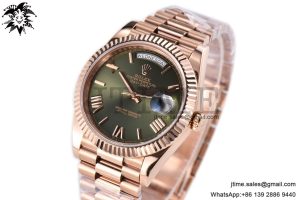 Day Date 40 RG 904L Steel GMF 1:1 Best Edition Green Dial on RG Bracelet A2836