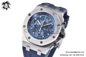 Royal Oak Offshore 42mm SS APF 1:1 Best Edition Deep Blue Dial on Deep Blue Rubber Strap A4404