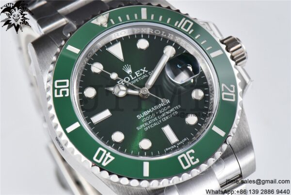 Submariner 116610 LV Green Ceramic Clean Factory 1:1 Best Edition 904L SS Case and Bracelet VS3135 - Image 4