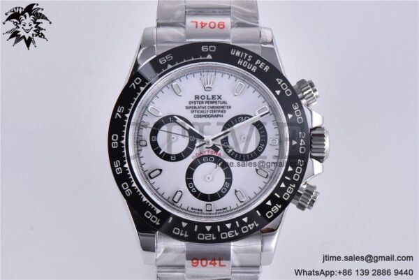Daytona 116500 Noob 1:1 Best Edition 904L SS Case and Bracelet White Dial SA4130 V4 - Image 2