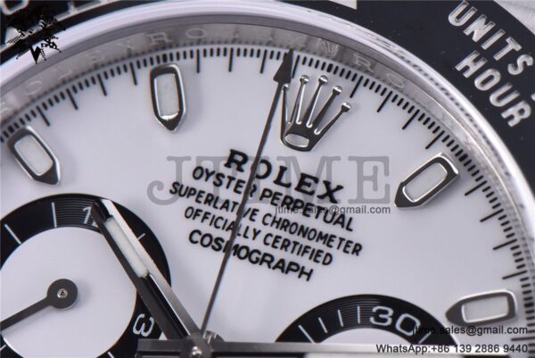 Daytona 116500 Noob 1:1 Best Edition 904L SS Case and Bracelet White Dial SA4130 V4 - Image 18