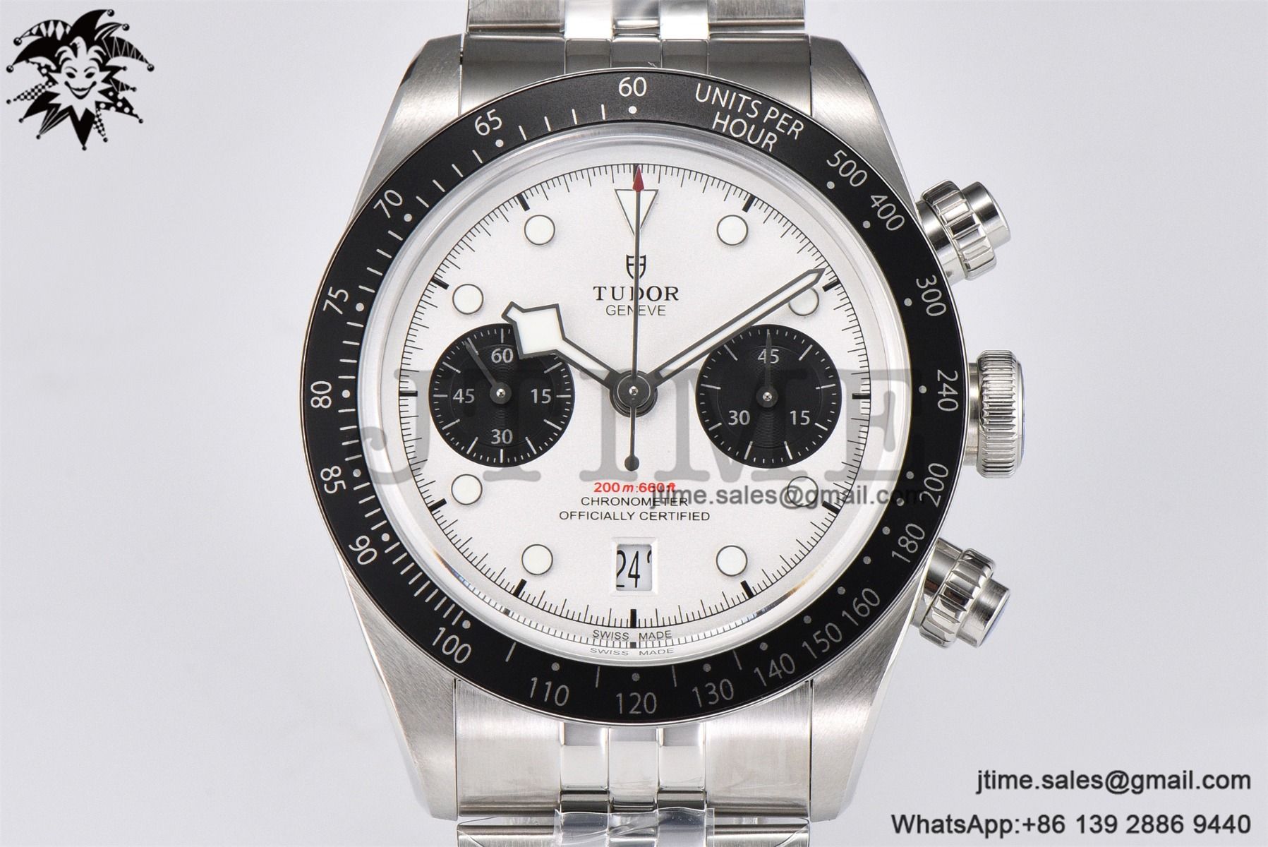 Black Bay Chrono SS ZF 1:1 Best Edition White Dial on SS Bracelet A7750 - Image 2