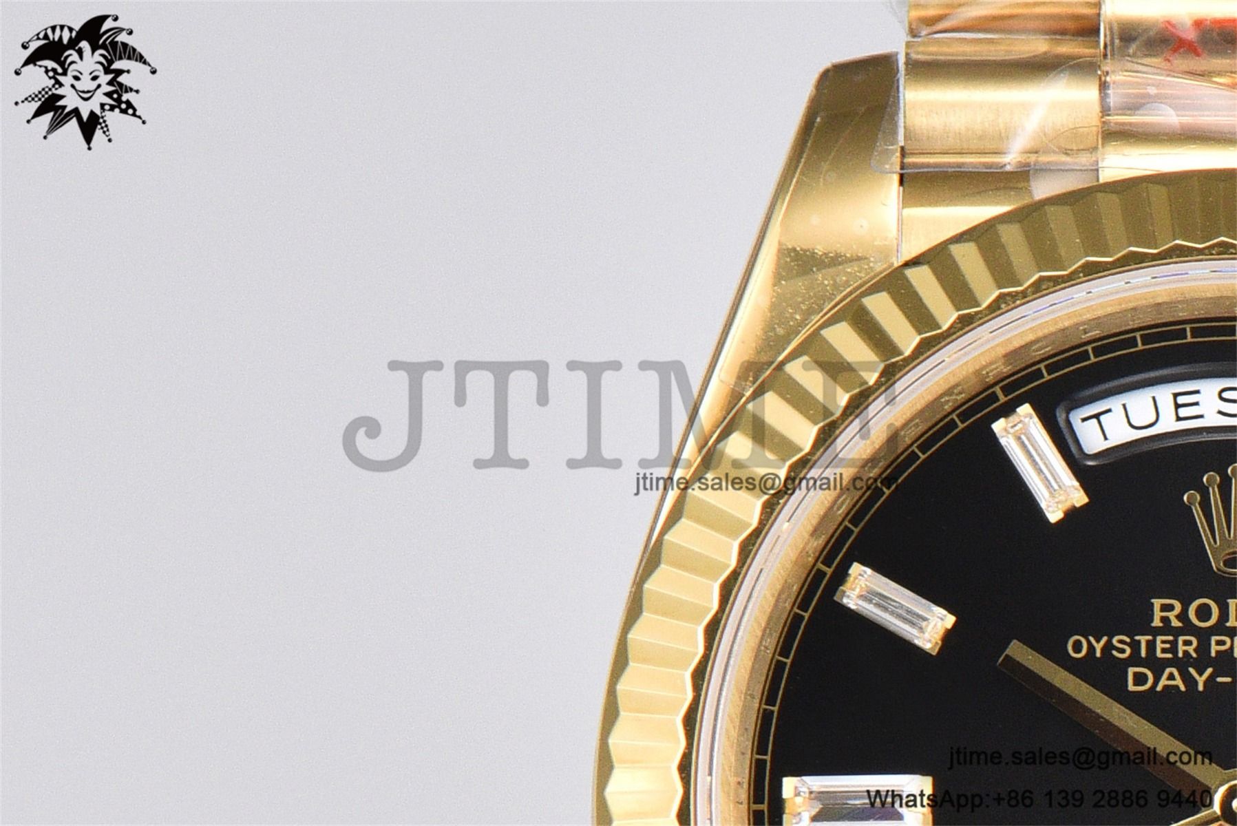 DayDate 36 YG GMF 1:1 Best Edition 904L Steel Black Crystal Dial on President Bracelet VR3255 V8 (Gain Weight) - Image 19