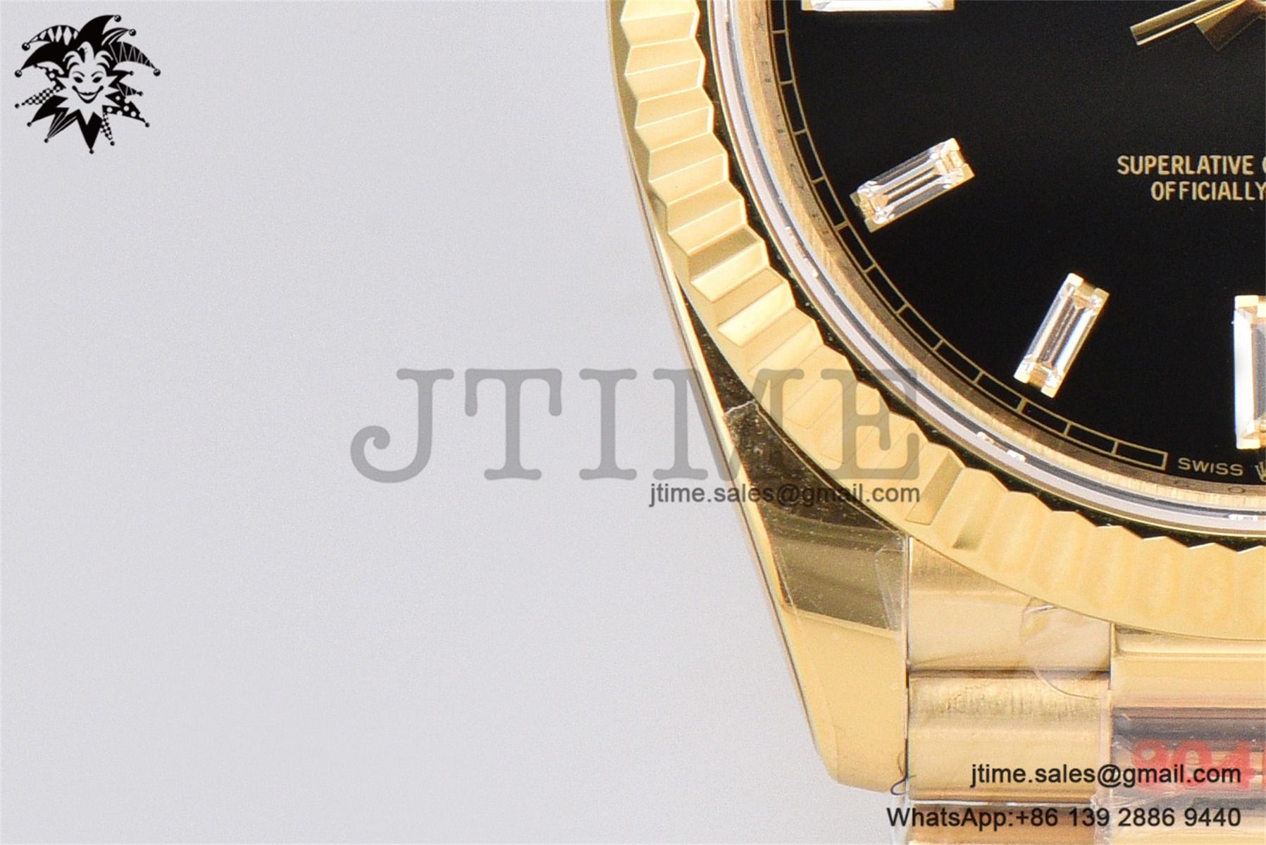 DayDate 36 YG GMF 1:1 Best Edition 904L Steel Black Crystal Dial on President Bracelet VR3255 V8 (Gain Weight) - Image 20
