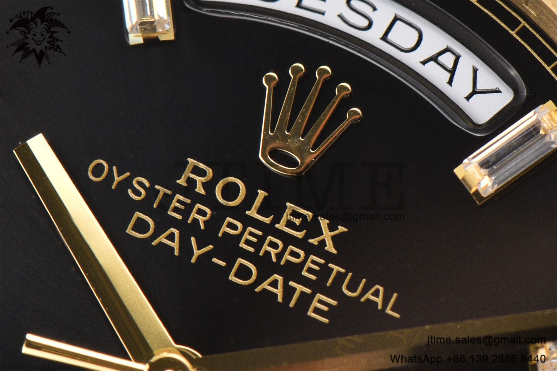 DayDate 36 YG GMF 1:1 Best Edition 904L Steel Black Crystal Dial on President Bracelet VR3255 V8 (Gain Weight) - Image 12