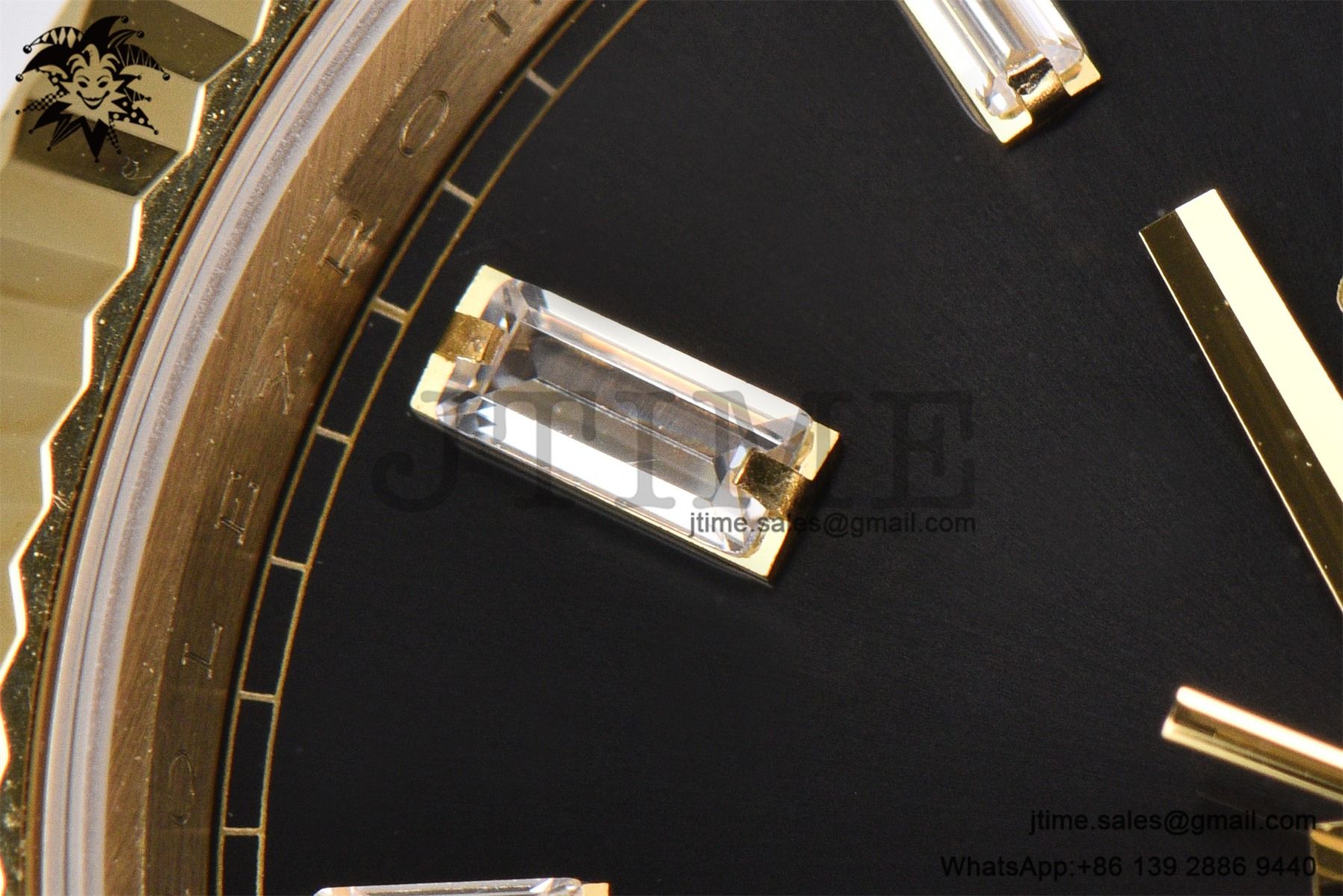 DayDate 36 YG GMF 1:1 Best Edition 904L Steel Black Crystal Dial on President Bracelet VR3255 V8 (Gain Weight) - Image 14