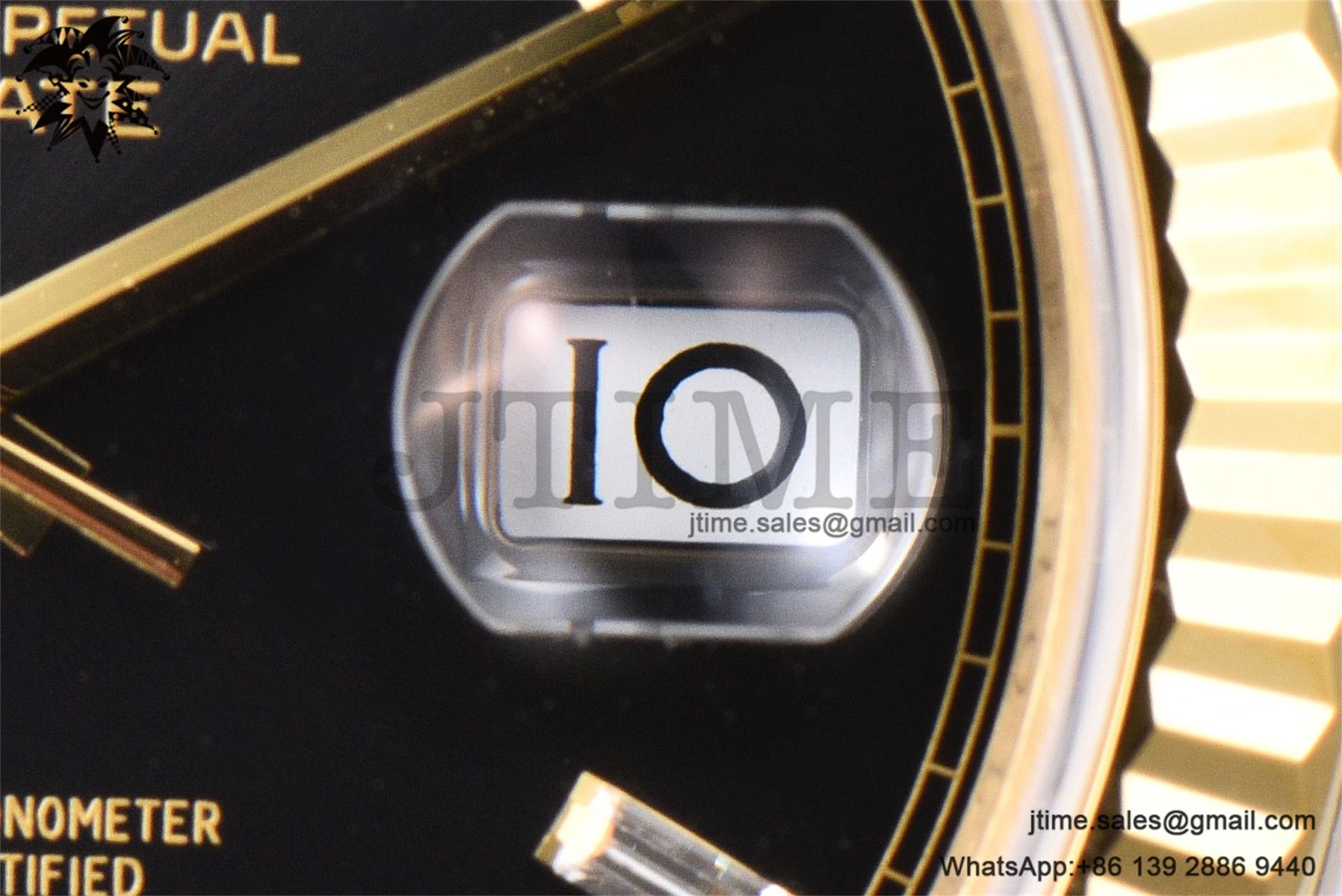 DayDate 36 YG GMF 1:1 Best Edition 904L Steel Black Crystal Dial on President Bracelet VR3255 V8 (Gain Weight) - Image 17