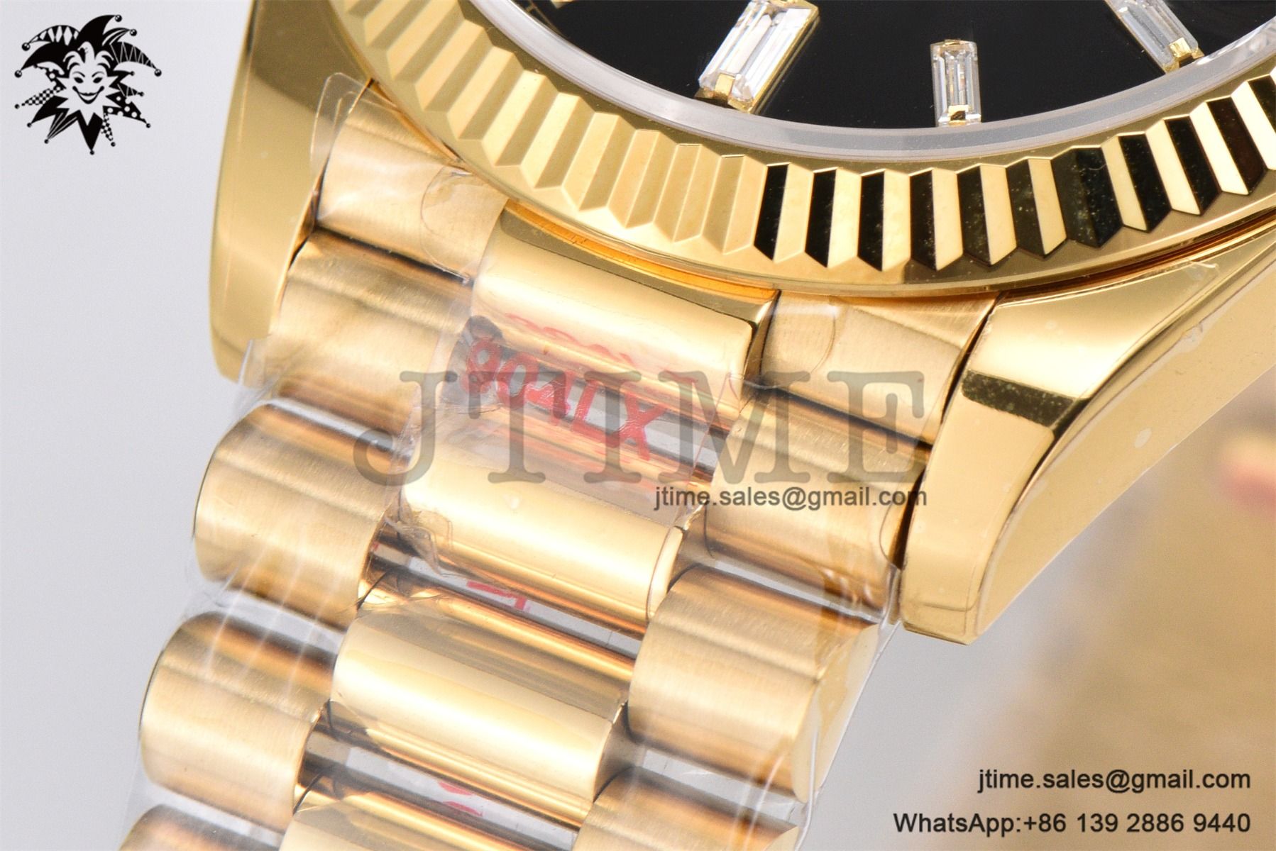 DayDate 36 YG GMF 1:1 Best Edition 904L Steel Black Crystal Dial on President Bracelet VR3255 V8 (Gain Weight) - Image 32