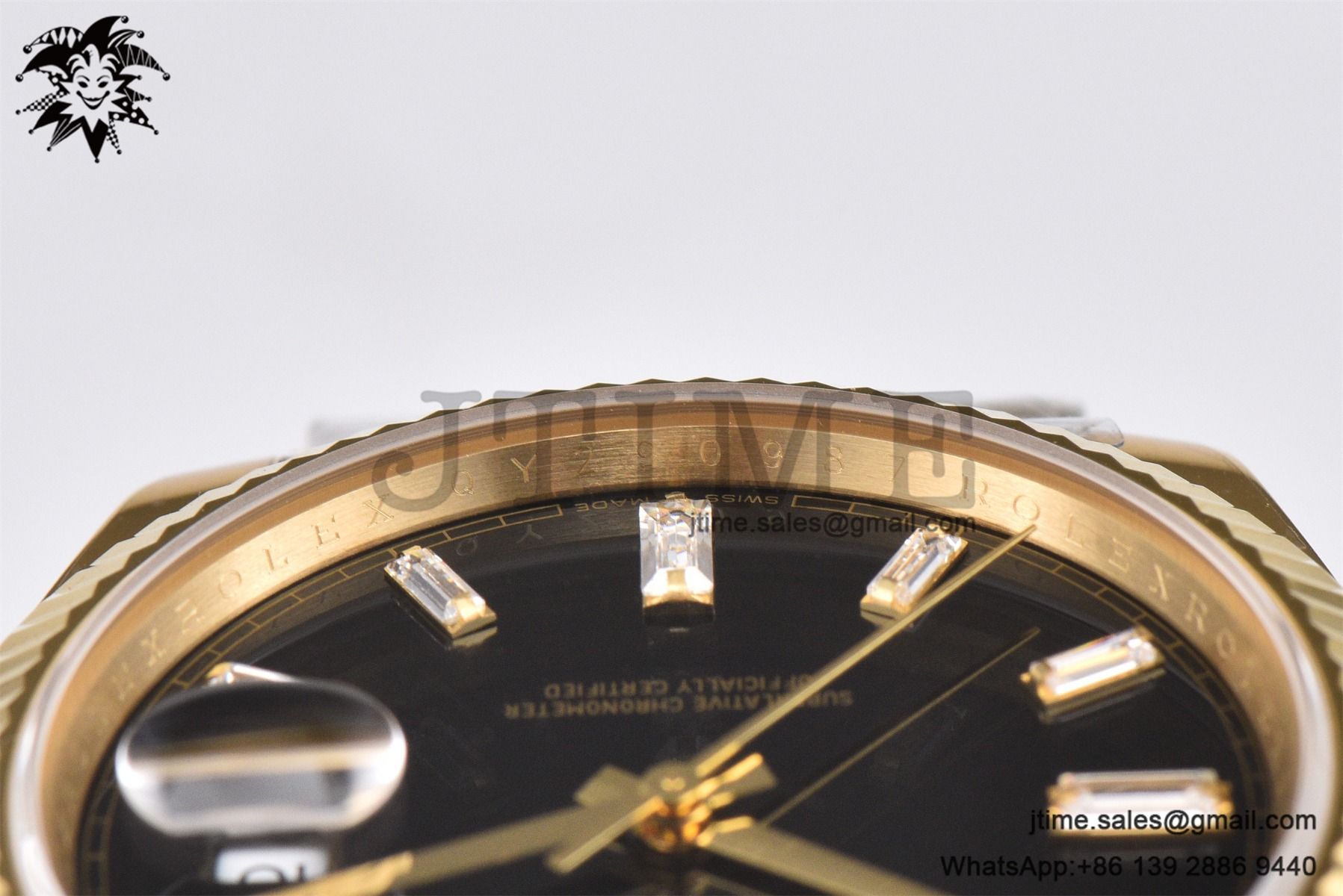 DayDate 36 YG GMF 1:1 Best Edition 904L Steel Black Crystal Dial on President Bracelet VR3255 V8 (Gain Weight) - Image 13