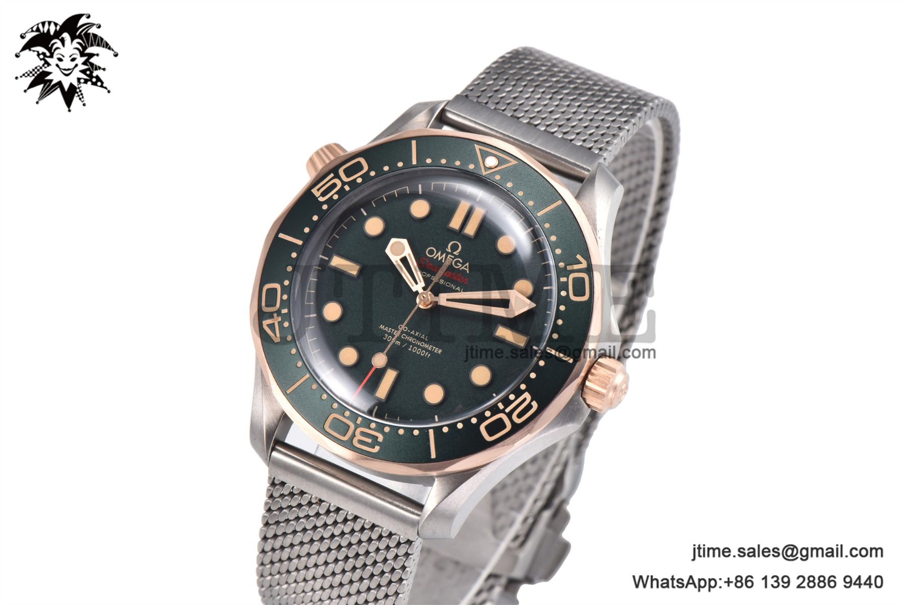 Seamaster 300 Bronze Titanium VSF 1:1 Best Edition Green Dial on SS Mesh Bracelet A8806