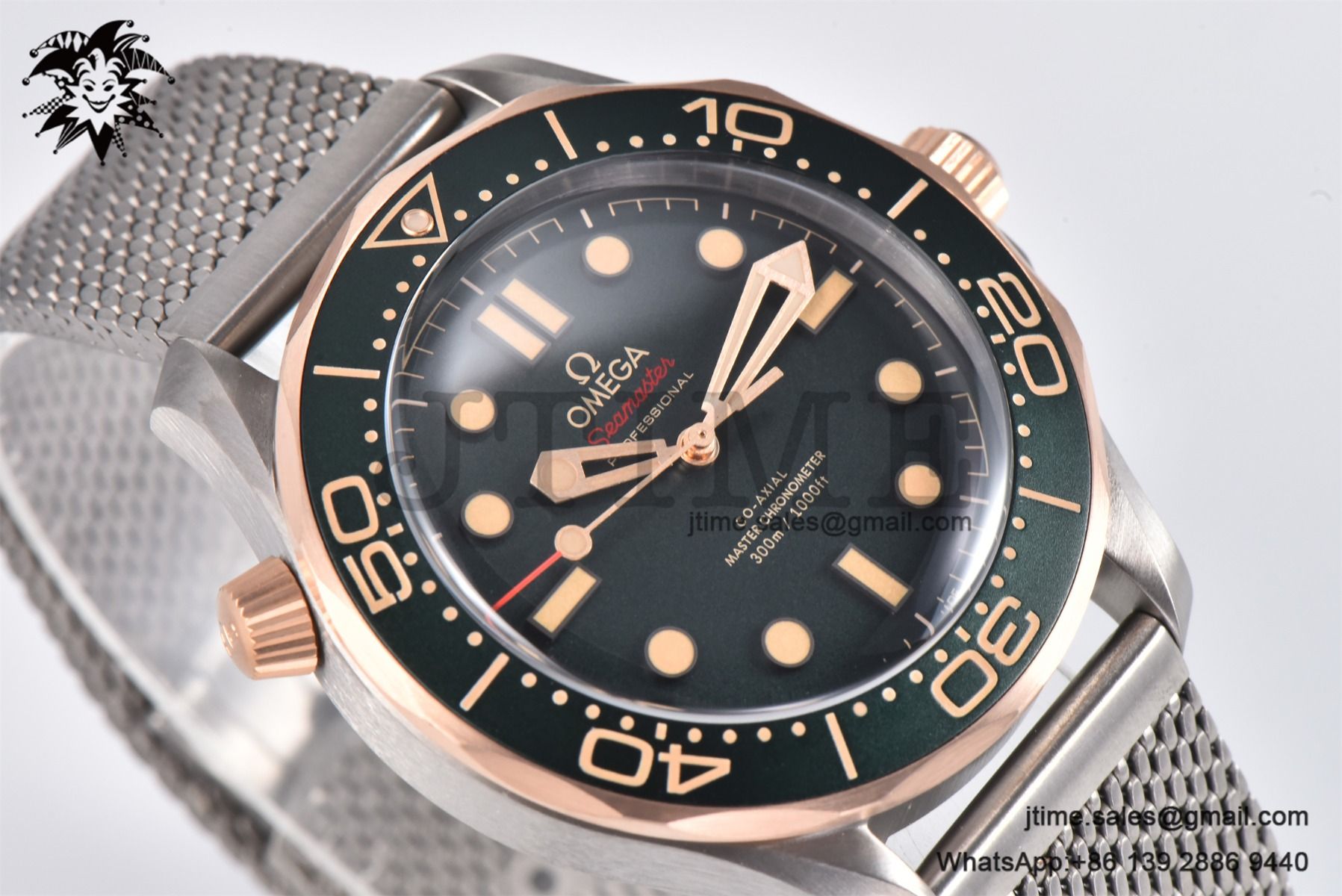 Seamaster 300 Bronze Titanium VSF 1:1 Best Edition Green Dial on SS Mesh Bracelet A8806 - Image 30