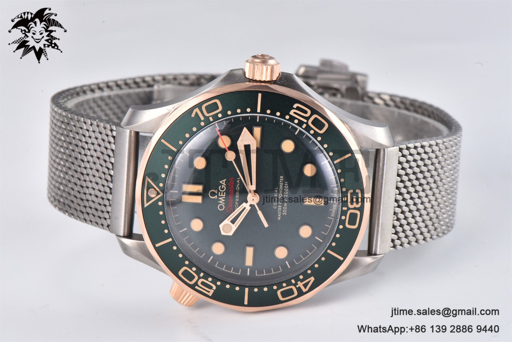 Seamaster 300 Bronze Titanium VSF 1:1 Best Edition Green Dial on SS Mesh Bracelet A8806 - Image 31