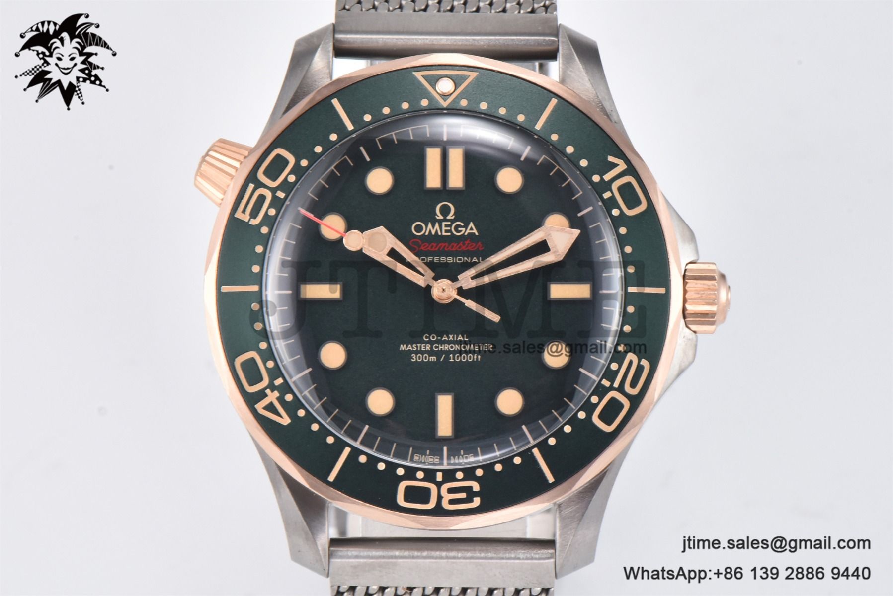 Seamaster 300 Bronze Titanium VSF 1:1 Best Edition Green Dial on SS Mesh Bracelet A8806 - Image 2