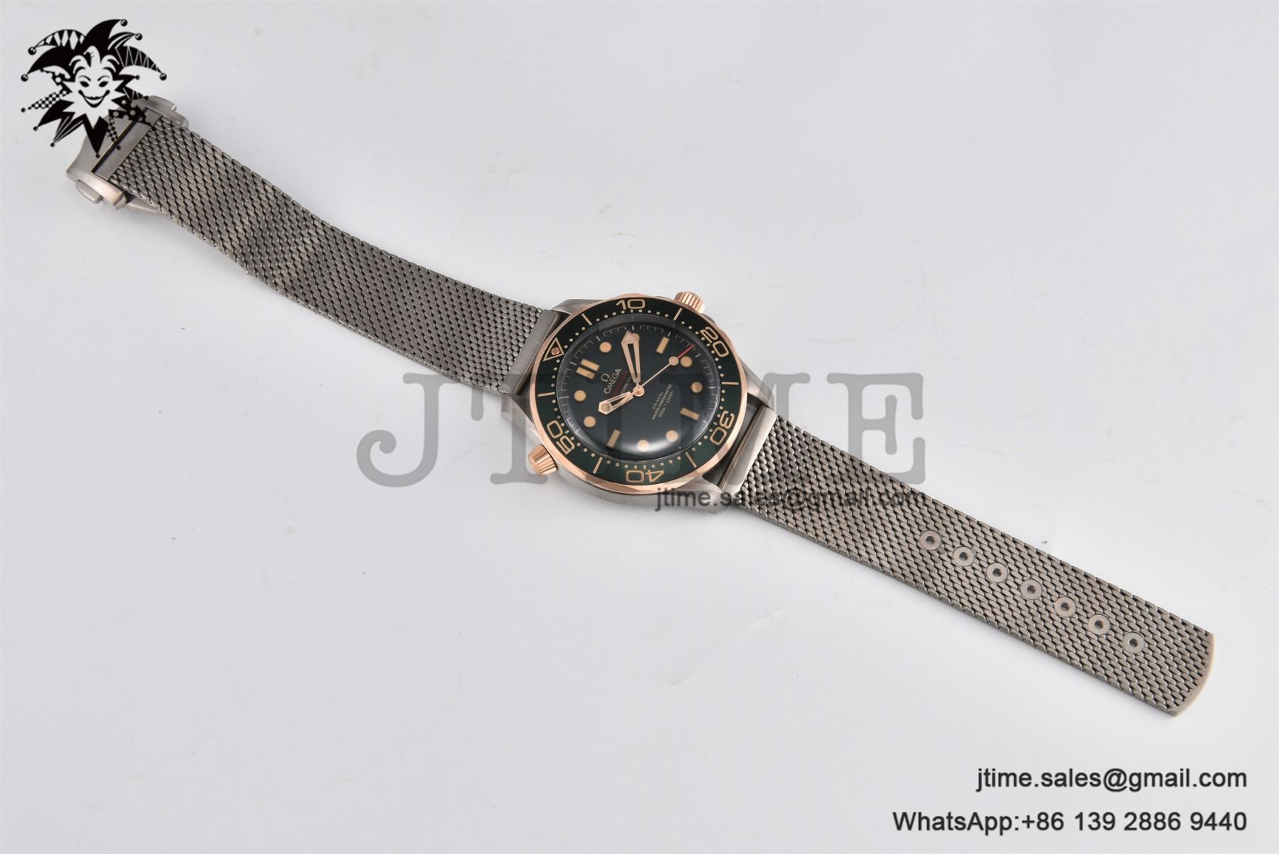 Seamaster 300 Bronze Titanium VSF 1:1 Best Edition Green Dial on SS Mesh Bracelet A8806 - Image 3
