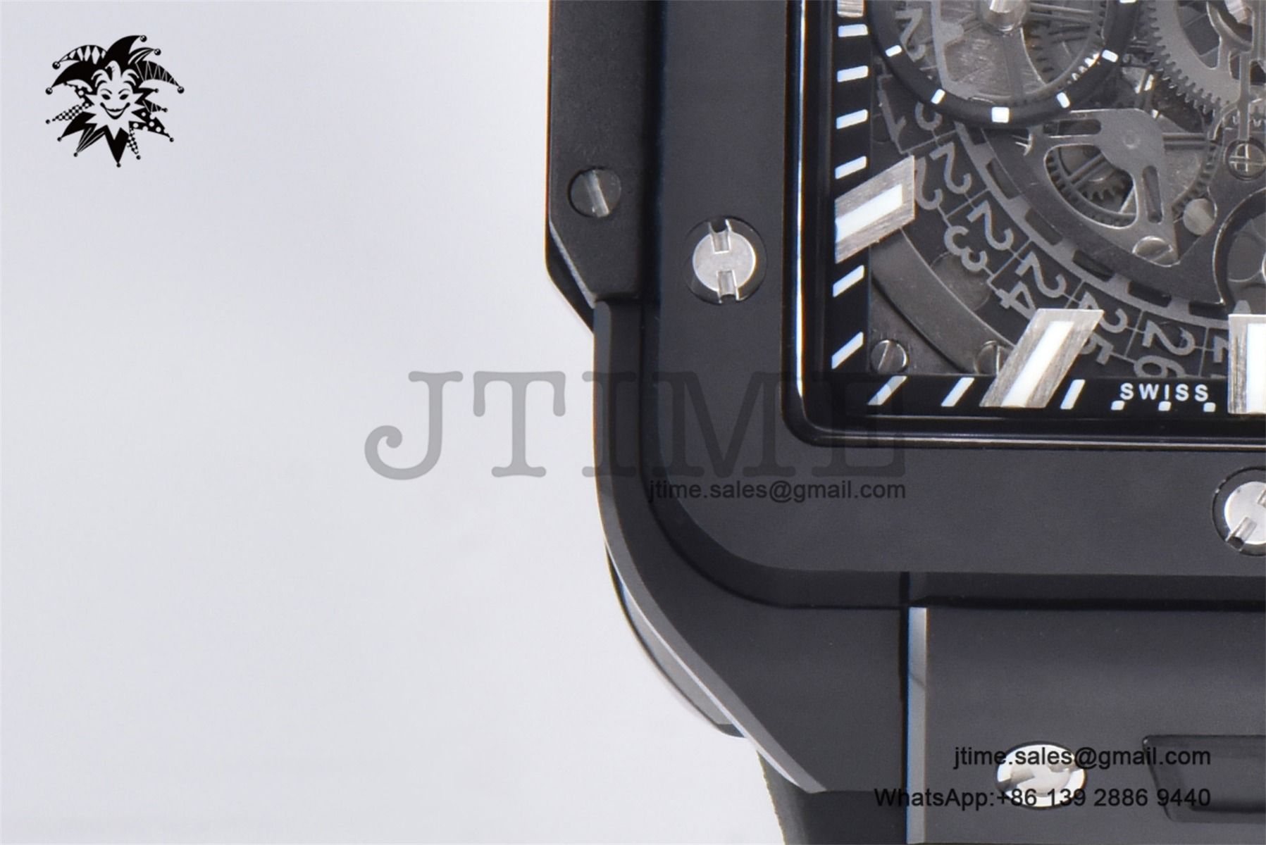 Square Bang Unico Black Ceramic BBF 1:1 Best Edition on Rubber Strap A1280 - Image 7