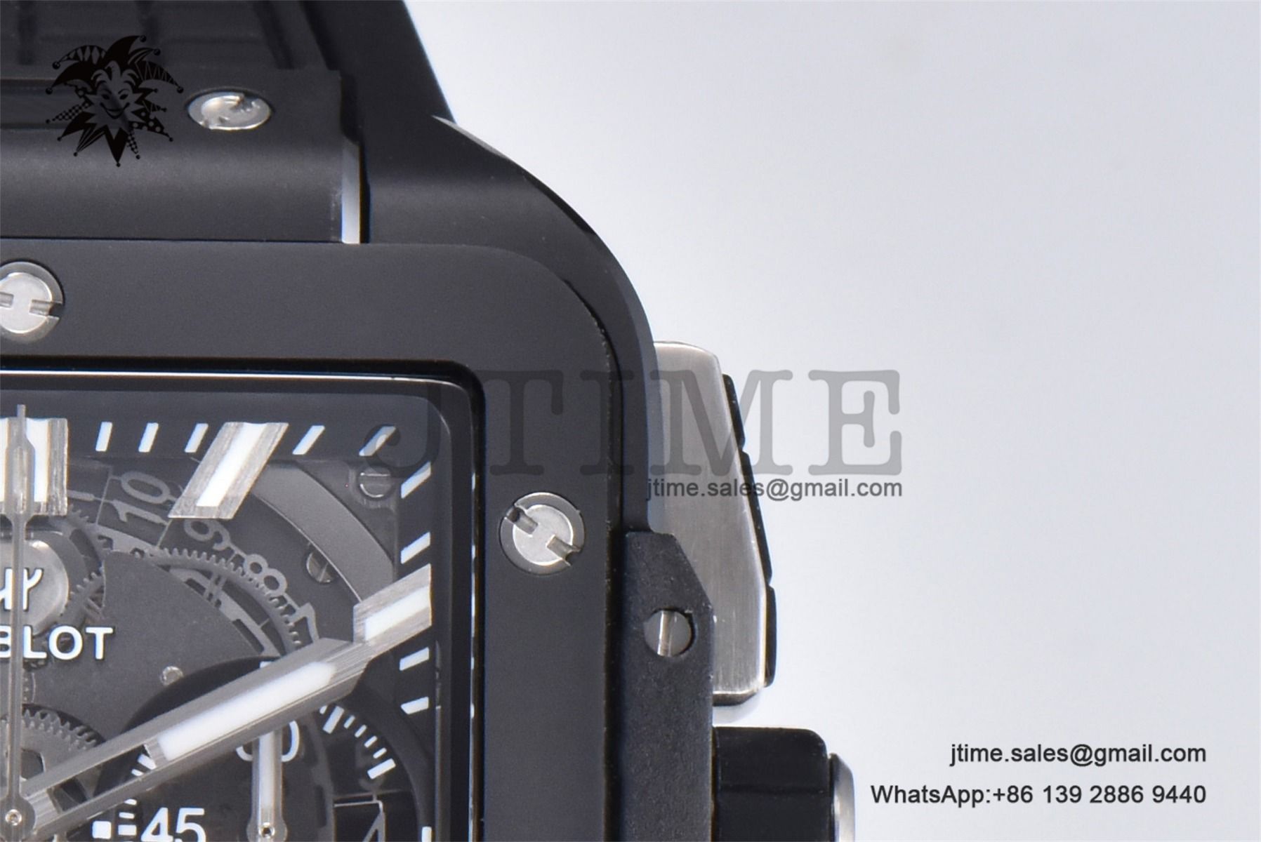 Square Bang Unico Black Ceramic BBF 1:1 Best Edition on Rubber Strap A1280 - Image 6