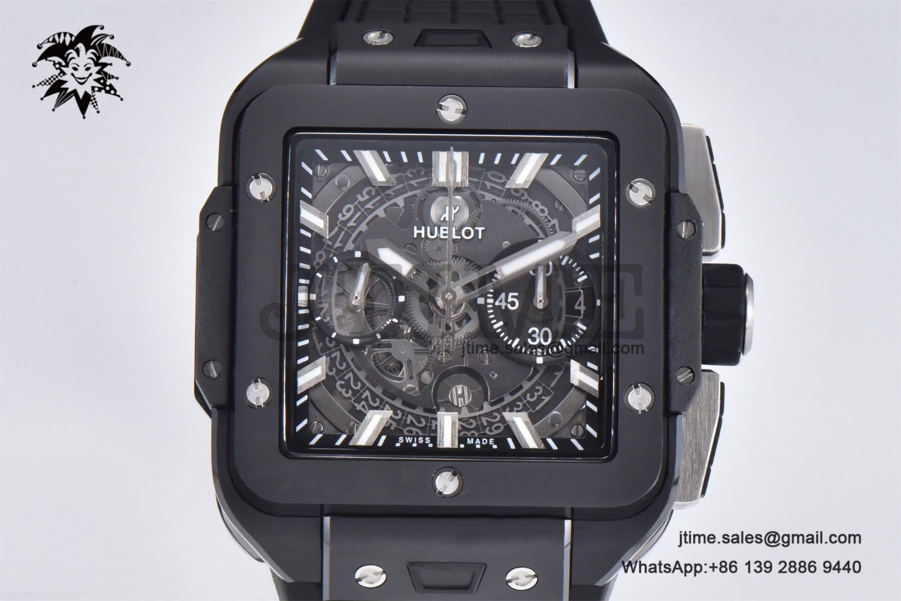 Square Bang Unico Black Ceramic BBF 1:1 Best Edition on Rubber Strap A1280 - Image 2