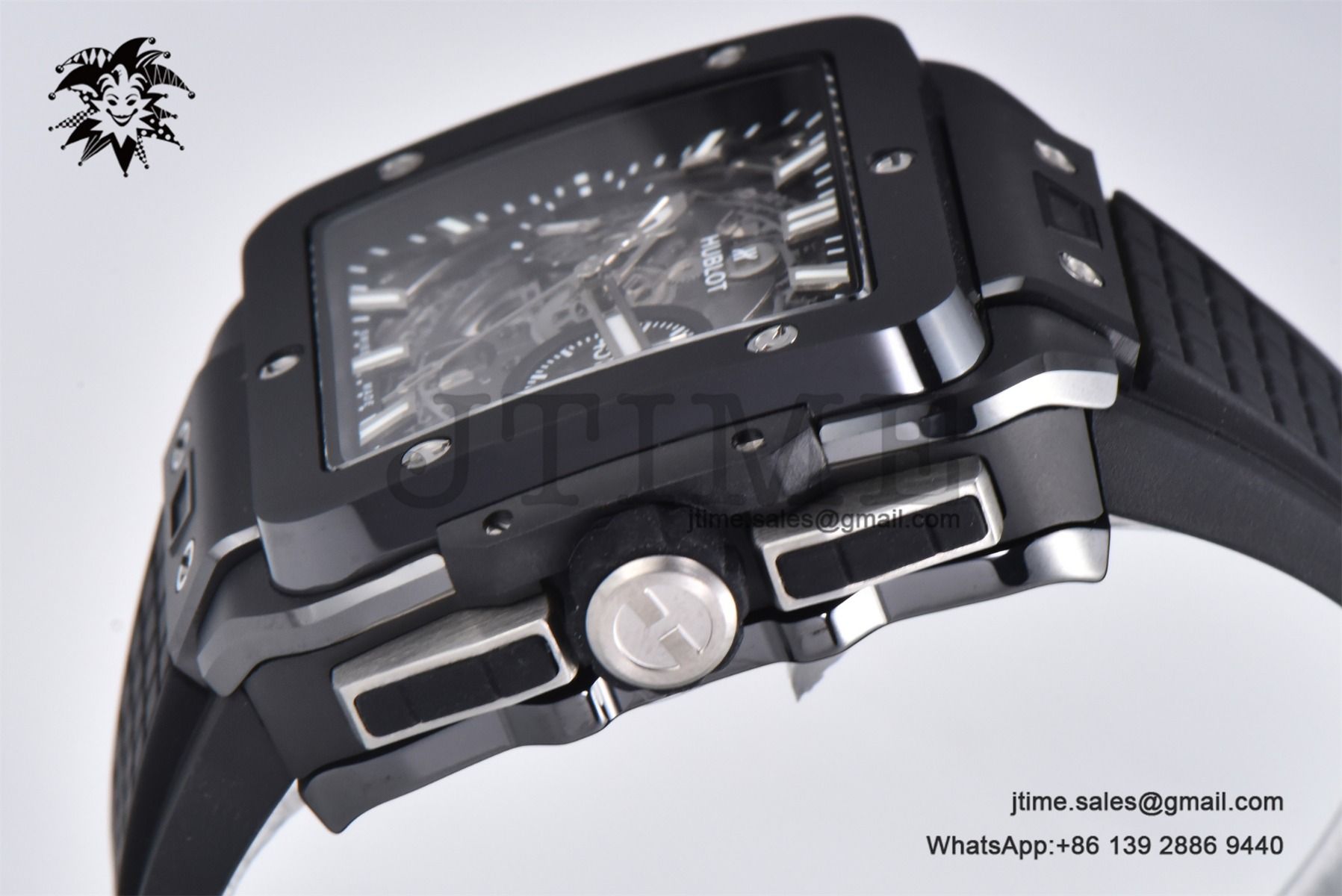 Square Bang Unico Black Ceramic BBF 1:1 Best Edition on Rubber Strap A1280 - Image 5