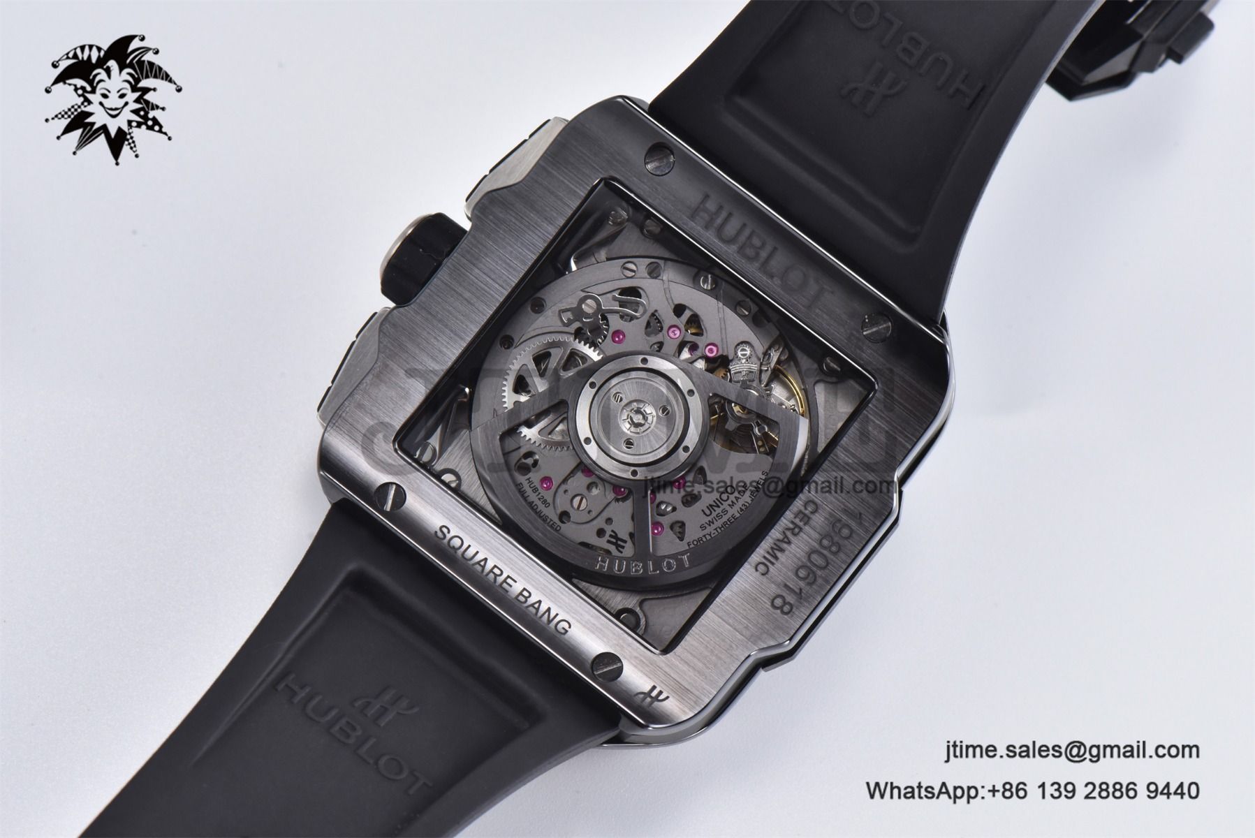 Square Bang Unico Black Ceramic BBF 1:1 Best Edition on Rubber Strap A1280 - Image 27