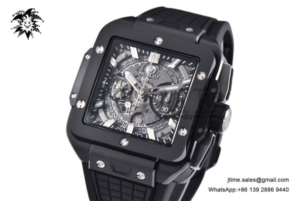 Square Bang Unico Black Ceramic BBF 1:1 Best Edition on Rubber Strap A1280