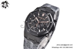 Royal Oak Chrono 26240 Black Ceramic APSF 1:1 Best Edition on Ceramic Bracelet SA4401 Super Clone V2 (Free Sprung)