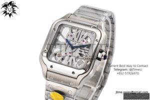 Santos Skeleton SS AF 1:1 Best Edition Skeleton Dial on SS Bracelet Quartz
