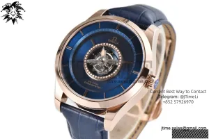 De Ville Tourbillon RG JBF Best Edition Blue Dial on Blue Leather Strap