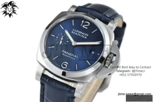 PAM1393 VSF 1:1 Best Edition Blue Dial on Blue Leather Strap P.9010 Clone