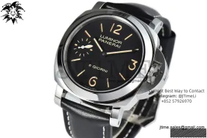 PAM915 HWF 1:1 Luminor Base 8 Days Best Edition on Black Leather Strap P5000