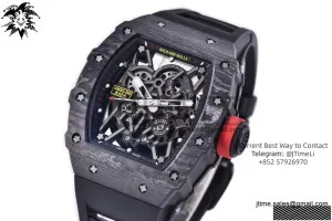 RM035-02 Real NTPT ZF 1:1 Best Edition Skeleton Dial on Black Rubber Strap NH05A V3